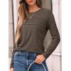 imageAUTOMET Long Sleeve Shirts for Women Pleated Dressy Casual Business Blouses Trendy Fashion Tunic Basic TopsCoffee Grey
