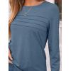 imageAUTOMET Long Sleeve Shirts for Women Pleated Dressy Casual Business Blouses Trendy Fashion Tunic Basic TopsGrey Blue