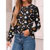 imageAUTOMET Long Sleeve Shirts for Women Pleated Dressy Casual Business Blouses Trendy Fashion Tunic Basic TopsHalloween Print