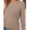 imageAUTOMET Long Sleeve Shirts for Women Pleated Dressy Casual Business Blouses Trendy Fashion Tunic Basic TopsKhaki