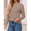 imageAUTOMET Long Sleeve Shirts for Women Pleated Dressy Casual Business Blouses Trendy Fashion Tunic Basic TopsKhaki