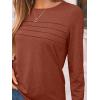 imageAUTOMET Long Sleeve Shirts for Women Pleated Dressy Casual Business Blouses Trendy Fashion Tunic Basic TopsMaple