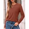 imageAUTOMET Long Sleeve Shirts for Women Pleated Dressy Casual Business Blouses Trendy Fashion Tunic Basic TopsMaple