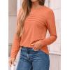 imageAUTOMET Long Sleeve Shirts for Women Pleated Dressy Casual Business Blouses Trendy Fashion Tunic Basic TopsOrange