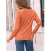 imageAUTOMET Long Sleeve Shirts for Women Pleated Dressy Casual Business Blouses Trendy Fashion Tunic Basic TopsOrange