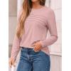 imageAUTOMET Long Sleeve Shirts for Women Pleated Dressy Casual Business Blouses Trendy Fashion Tunic Basic TopsPink