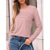 imageAUTOMET Long Sleeve Shirts for Women Pleated Dressy Casual Business Blouses Trendy Fashion Tunic Basic TopsPink