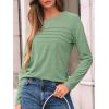 imageAUTOMET Long Sleeve Shirts for Women Pleated Dressy Casual Business Blouses Trendy Fashion Tunic Basic TopsSage Green