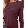 imageAUTOMET Long Sleeve Shirts for Women Pleated Dressy Casual Business Blouses Trendy Fashion Tunic Basic TopsWine