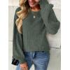 imageAUTOMET Long Sleeve Shirts for Women Tops Fall Fashion Outfits 2025 Crewneck Sweaters Trendy Blouse Dressy CasualGreen