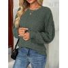imageAUTOMET Long Sleeve Shirts for Women Tops Fall Fashion Outfits 2025 Crewneck Sweaters Trendy Blouse Dressy CasualGreen