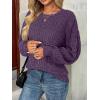 imageAUTOMET Long Sleeve Shirts for Women Tops Fall Fashion Outfits 2025 Crewneck Sweaters Trendy Blouse Dressy CasualPurple