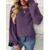 imageAUTOMET Long Sleeve Shirts for Women Tops Fall Fashion Outfits 2025 Crewneck Sweaters Trendy Blouse Dressy CasualPurple
