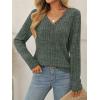 imageAUTOMET Sweater for Women Long Sleeve Henley Shirts Dressy Casual Tunic Tops Deep V Neck Sweaters Fall Outfits 2025Green