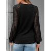 imageAUTOMET Women Long Sleeve Shirts Fall Lace Tops 2025 Fashion V Neck Sweaters Dressy Casual Winter Tunic Blouse Trendy OutfitBlack