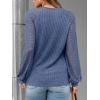 imageAUTOMET Women Long Sleeve Shirts Fall Lace Tops 2025 Fashion V Neck Sweaters Dressy Casual Winter Tunic Blouse Trendy OutfitBlue
