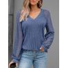 imageAUTOMET Women Long Sleeve Shirts Fall Lace Tops 2025 Fashion V Neck Sweaters Dressy Casual Winter Tunic Blouse Trendy OutfitBlue