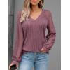 imageAUTOMET Women Long Sleeve Shirts Fall Lace Tops 2025 Fashion V Neck Sweaters Dressy Casual Winter Tunic Blouse Trendy OutfitWine