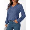 imageAUTOMET Women Long Sleeve Shirts Fall V Neck Work Tops 2025 Fashion Tunic Sweaters Dressy Casual Winter Blouse Trendy OutfitsBlue