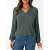 imageAUTOMET Women Long Sleeve Shirts Fall V Neck Work Tops 2025 Fashion Tunic Sweaters Dressy Casual Winter Blouse Trendy OutfitsGreen