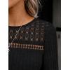 imageAUTOMET Womens 34 Length Sleeve Tops Fall Fashion 2025 Lace Work Tunic Blouses Dressy Casual Shirts Sweater Clothes OutfitsBlack