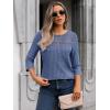 imageAUTOMET Womens 34 Length Sleeve Tops Fall Fashion 2025 Lace Work Tunic Blouses Dressy Casual Shirts Sweater Clothes OutfitsBlue