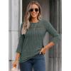 imageAUTOMET Womens 34 Length Sleeve Tops Fall Fashion 2025 Lace Work Tunic Blouses Dressy Casual Shirts Sweater Clothes OutfitsGreen