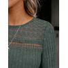 imageAUTOMET Womens 34 Length Sleeve Tops Fall Fashion 2025 Lace Work Tunic Blouses Dressy Casual Shirts Sweater Clothes OutfitsGreen