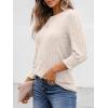 imageAUTOMET Womens 34 Sleeve Tops T Shirts Summer Sweater Round Neck Casual Top Ladies Tops Business Casual BlousesApricot