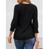 imageAUTOMET Womens 34 Sleeve Tops T Shirts Summer Sweater Round Neck Casual Top Ladies Tops Business Casual BlousesBlack