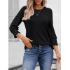 imageAUTOMET Womens 34 Sleeve Tops T Shirts Summer Sweater Round Neck Casual Top Ladies Tops Business Casual BlousesBlack
