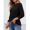 imageAUTOMET Womens 34 Sleeve Tops T Shirts Summer Sweater Round Neck Casual Top Ladies Tops Business Casual BlousesBlack