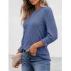 imageAUTOMET Womens 34 Sleeve Tops T Shirts Summer Sweater Round Neck Casual Top Ladies Tops Business Casual BlousesBlue