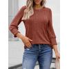 imageAUTOMET Womens 34 Sleeve Tops T Shirts Summer Sweater Round Neck Casual Top Ladies Tops Business Casual BlousesCaramel