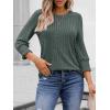 imageAUTOMET Womens 34 Sleeve Tops T Shirts Summer Sweater Round Neck Casual Top Ladies Tops Business Casual BlousesGreen