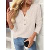 imageAUTOMET Womens Long Sleeve Henley Shirts Fall Lightweight Sweaters Dressy Casual Tunic Tops Fashion Clothes 2025Beige