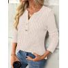 imageAUTOMET Womens Long Sleeve Henley Shirts Fall Lightweight Sweaters Dressy Casual Tunic Tops Fashion Clothes 2025Beige