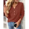imageAUTOMET Womens Long Sleeve Henley Shirts Fall Lightweight Sweaters Dressy Casual Tunic Tops Fashion Clothes 2025Caramel