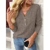 imageAUTOMET Womens Long Sleeve Henley Shirts Fall Lightweight Sweaters Dressy Casual Tunic Tops Fashion Clothes 2025Coffeegrey