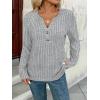 imageAUTOMET Womens Long Sleeve Henley Shirts Fall Lightweight Sweaters Dressy Casual Tunic Tops Fashion Clothes 2025Grey