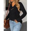imageAUTOMET Womens Long Sleeve Shirt Fall Fashion 2025 V Neck Sweater Tunic Tops Dressy Casual Work Blouse Trendy Winter ClothingBlack