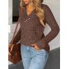 imageAUTOMET Womens Long Sleeve Shirt Fall Fashion 2025 V Neck Sweater Tunic Tops Dressy Casual Work Blouse Trendy Winter ClothingChocolate Brown