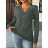 imageAUTOMET Womens Long Sleeve Shirt Fall Fashion 2025 V Neck Sweater Tunic Tops Dressy Casual Work Blouse Trendy Winter ClothingGreen
