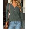 imageAUTOMET Womens Long Sleeve Shirt Fall Fashion 2025 V Neck Sweater Tunic Tops Dressy Casual Work Blouse Trendy Winter ClothingGreen