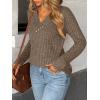 imageAUTOMET Womens Long Sleeve Shirt Fall Fashion 2025 V Neck Sweater Tunic Tops Dressy Casual Work Blouse Trendy Winter ClothingKhaki