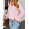 imageAUTOMET Womens Long Sleeve Shirt Fall Fashion 2025 V Neck Sweater Tunic Tops Dressy Casual Work Blouse Trendy Winter ClothingPink