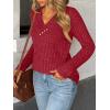 imageAUTOMET Womens Long Sleeve Shirt Fall Fashion 2025 V Neck Sweater Tunic Tops Dressy Casual Work Blouse Trendy Winter ClothingRed