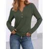 imageAUTOMET Womens Long Sleeve Shirts 2025 Fall Fashion Dressy Casual Tops Trendy Henley Blouses Cute Work Outfits ClothesArmy Green