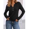 imageAUTOMET Womens Long Sleeve Shirts 2025 Fall Fashion Dressy Casual Tops Trendy Henley Blouses Cute Work Outfits ClothesBlack