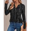imageAUTOMET Womens Long Sleeve Shirts 2025 Fall Fashion Dressy Casual Tops Trendy Henley Blouses Cute Work Outfits ClothesBlack Dot Line